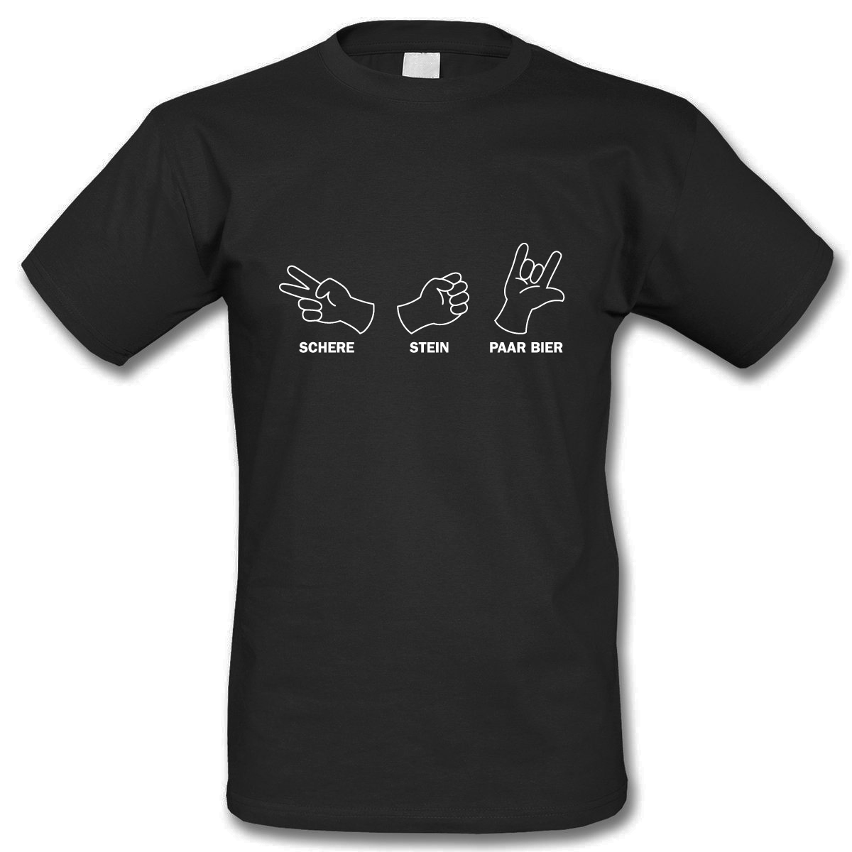 schere-shirt Schere Stein paar Bier